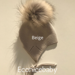 gorro beige de punto